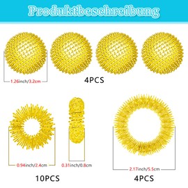 4 Pieces Magnetic Massage Balls + 10 Massage Rings & 4 Massage Bracelets, Skills, Acupressure Ball, Skills Borderline, Skills Panic Attacks, Acupressure Rings, Skills Set, Hedgehog Ball Hard, Skill