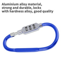 BULLSPANN Kombinationsschlösser, 3-stelliges Zahlenschloss mit D-Ring-Clip, 62mm D-Typ Vorhängeschloss für Motorrad Fahrrad, Himmelblau