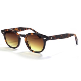 EAREADA Men's Retro Acetate Round Sunglasses Johnny Depp Sun Style Polarized Lens Glasses Colorful Eyewear (TortoiseBrown fade), 47-23-145