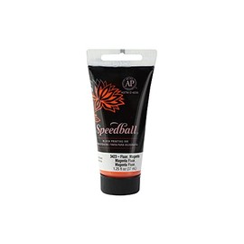 Speedball 37ml 1.25oz Water-Soluble Block Ink Fluorescent Orange, Block Print, Lino Print, Screen Printing, for Artists Kit