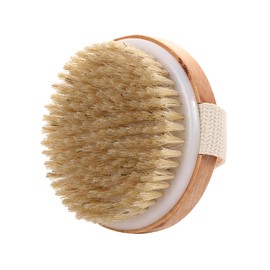 VOANZO Dry Brushing Body Round Brush Natural Bristle Dry Skin Exfoliating Brush Body Scrub for Flawless Skin Dry Body Brush for Massage