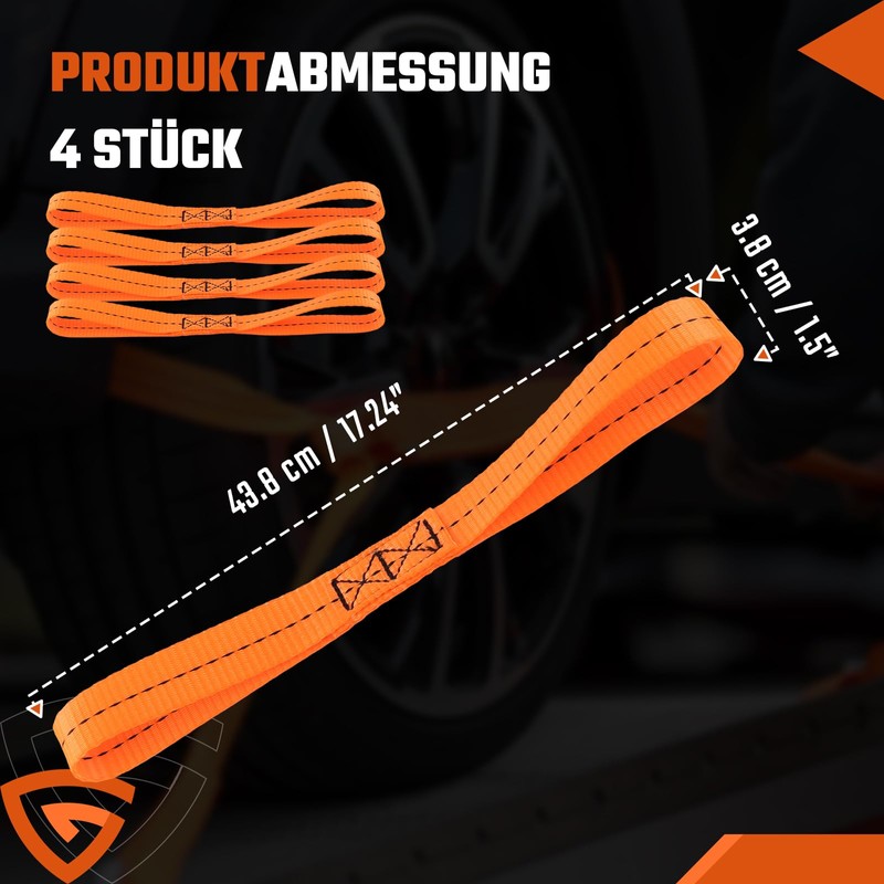 GEARMONSTER 4 x Lashing Loops, Double Loops, Belt Loops, 30