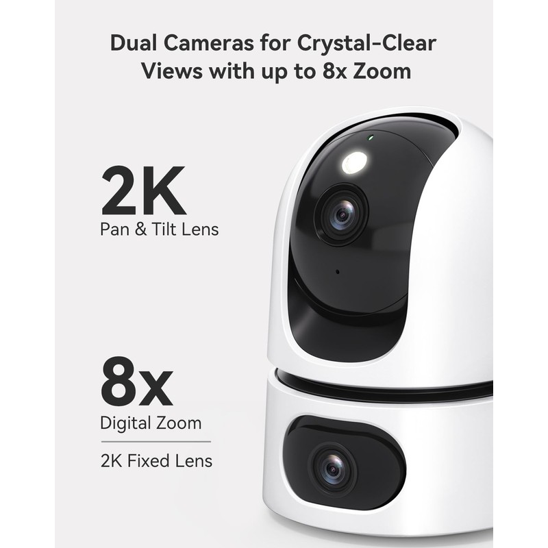 Imou Dual-Lens 2K+2K Indoor Security Camera, House Security Camera 360°Full