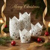 Set of 200 White Tulip-shaped Paper Liners, Features a Subtle