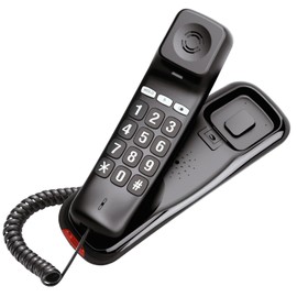 Olympia Large Button Telephone 4510 | Senior Telephone Landline | Extra Large Choice Buttons | Seniors Telephone Corded | Clear LCD Display | Landline Telephone with Cord | Holding Function | Black