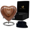 Metallic Wooden Print Heart Urn for Human Ashes Men &