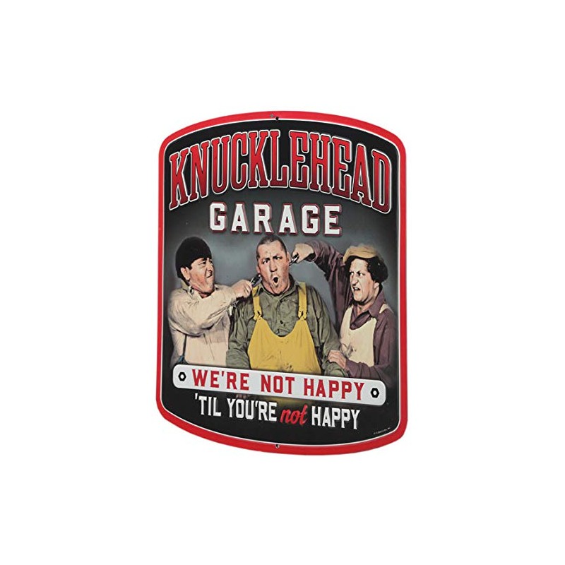 Open Road Brands The Three Stooges Knucklehead Garage Metal Sign