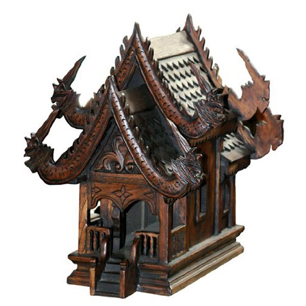 GABUR SanPraPhum Large Actual Size Thai Buddhist Wood Carving for Spiritual Haunted Spirit House Temple