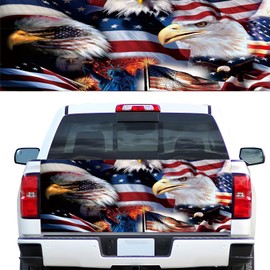 Tobethay Turck Tailgate Wraps - 66x23.6 in American Flag Tailgate Decals for Trucks