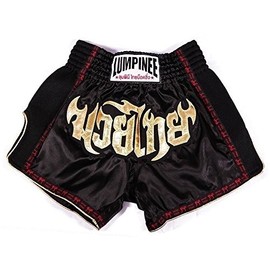Lumpinee Retro Original Muay Thai Shorts for Kick Boxing Fight LUMRTO-010 (4XL (38"), Black)