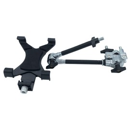 TUOREN Drum Set Mounting Clamp with Tablet Mount Holder, Adjustable 8'' to 11'' Tablet Holder with Clamp Mount Bracket for Percussion Mic Drum Cymbal Stand
