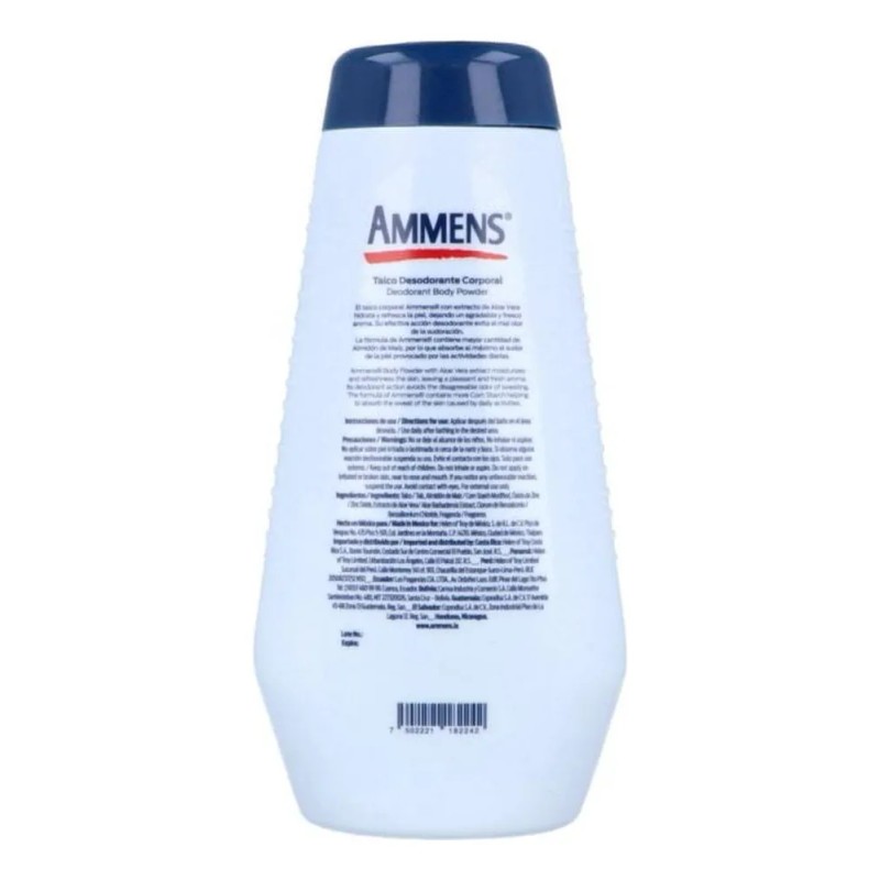 Talco Corporal Ammens Desodorante Aloe Vera 250g