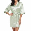 Teemie Women's Satin Robe Kimono Bathrobe for Women Bridesmaid Bride
