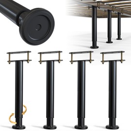 YUEYIN 4Pcs Bed Frame Support Leg, Adjustable 13.8" to 23.6", Increase Under-Bed Storage Space, Extra Sturdy Steel Bed Frame Support Legs with Wider Rubber Base, More Stable, for King/Queen Bed