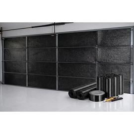 Garage Door Insulation Kit Black Reflective Foam Thermal Barrier 16x7 16x8 (4 Row) Double Car Garage Energy Saving by COLL7AWS