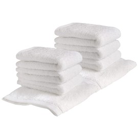 Sensui Yu Hand Towels, Set of 8, Instant Absorption, Antibacterial, Odor Resistant, Quick Drying, Osaka Senshu Towel, Large Towel Handkerchief, Approx. 13.4 x 13.8 inches (34 x 35 cm), Off-White