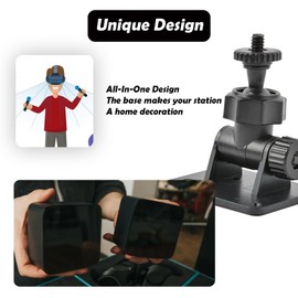 2 Pack Wall Mount Bracket for HTC Vive/Valve Index/Vive PRO Base Station, Universal Metal Wall Mount 1/4 Screw Mini Bracket for VR Rift Sensor (Type B-Double Sided Adhesive and Wall Nails)