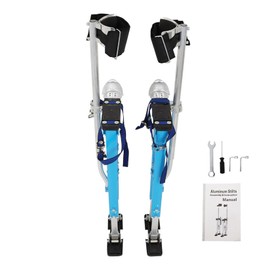 findmall 36-48 Inch Drywall Stilts Blue Adjustable Aluminum Stilt Tool Fit for Painting or Cleaning