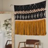 IOWER Macrame Wall Hanging Black Woven Macrame Wall Decor Boho