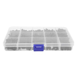 Nikou Nylon Screw Set - 600 Pieces Portable Nylon Screw Set M3 5~25 mm Pan Head Cross Screw Washer Nut Set Good Toughness (Black)