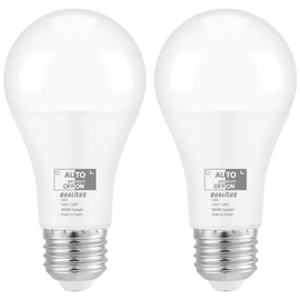 Qualilux Dusk to Dawn Light Bulbs, Auto On/Off Light Sensing LED Bulbs Outdoor, Daylight, A19 2-Pack, 12W 1000LM 75W Equivalent, HQ-H023