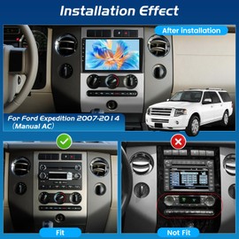 [4+64G] Android Car Radio for Ford Expedition 2007-2014 (Manual AC) - Wireless Carplay and Android Auto - 9 Inch 1280 * 720 HD Touchscreen Car Stereo - 32 EQ/WiFi/GPS/SWC + AHD Backup Camera