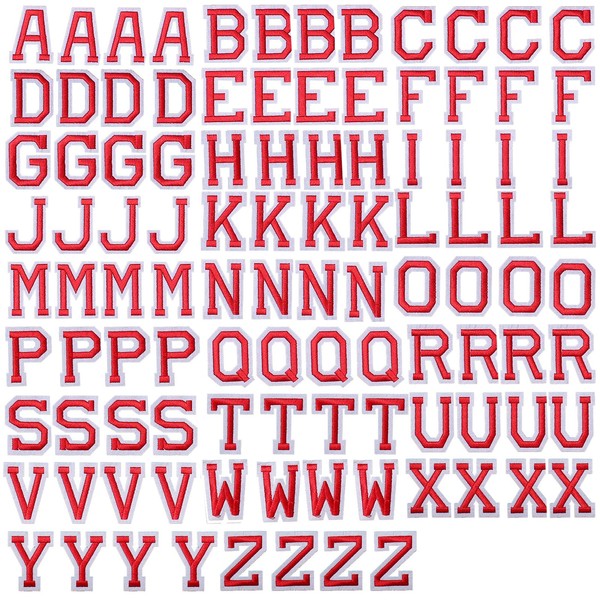 J.CARP 104Pcs Red Alphabet A to Z Patches, Iron on