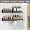 HuggieGems 4 Pack Magnetic Spice Rack Organizer for Refrigerator and