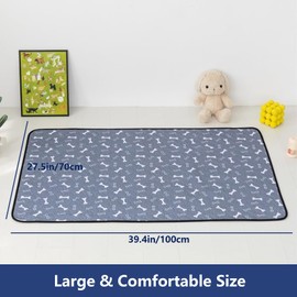 2Pack Washable Pee Pads for Dogs, High Absorbency Puppy Reusable Pee Pads for Training Non-Slip Waterproof Pet Crate Mat - 40x28 Inch Gray