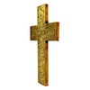 Purpledip Wooden Wall Cross 'God's Glory': Mangowood Plaque with Golden