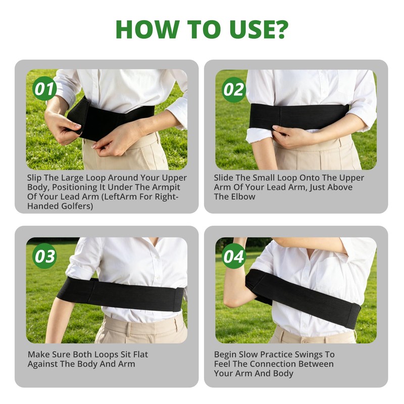 DAOLONG Golf Swing Arm Band, Swing Posture Fixing Golf Training
