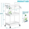 SPACEKEEPER Rolling Storage Cart, 3 Tier Utility Cart Laundry Room