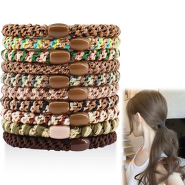 Yeria Kknekki Original Multicolour Braided Hair Bobbles for Women, High-Quality Elastic Hair Bands, Fashion Hair Bobbles for Women, Girls and Children, Pack of 13