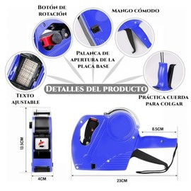 Kit Etiquetadora de Precios, 10,000 Etiquetas, 4 Rodillos de Tinta, Rotuladora para Etiquetar, Etiquetadora Adhesivas para Supermercados, Tiendas de C