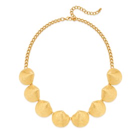 YUJIE 14k Gold Plated Seashell Choker Necklace for Women Exaggerated Statement Chunky Ocean Shell Collar Bib Choker Necklace for Summer Beach Vacation