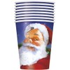 Unique Party 47806 - 9oz Santa Christmas Paper Cups, Pack