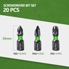 Litorange 20Pcs 25 mm PZ2 PZ3 PH2 Magnetic Impact Driver