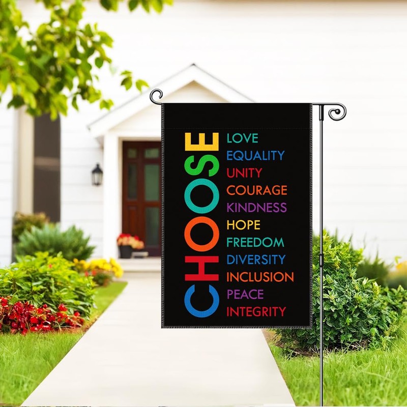 Gkodw Choose Love Equality Garden Flag, Funny Social Justice Yard