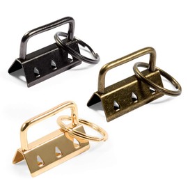 SPEEDWOX 25 Pcs Key Fob Hardware 1.25 Inch Mixed Set Key Rings Ribbon Webbing