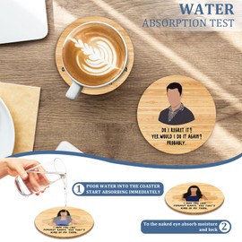 HSSPIRITZ New Girl Cork Coasters Set of 6, Funny Novelty Coasters for Drinks Absorbent with Holder Cup Desk Office Table Kitchen Decor accessories House Warming Gifts for New Home Couples,Round 4 Inch