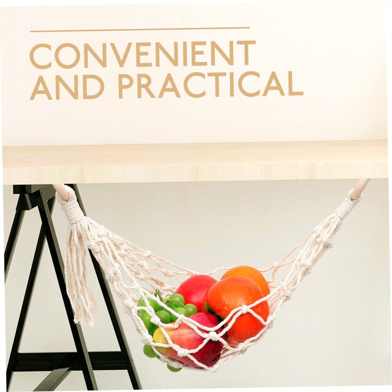 STOBAZA Hanging Fruit Basket Kitchen Woven Hammock Vegetable Net Household