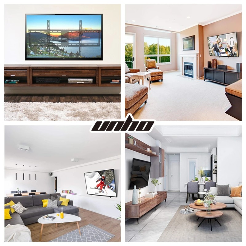 UNHO Heavy-duty Fixed Tilting TV Wall Mounted Bracket Mount Stand