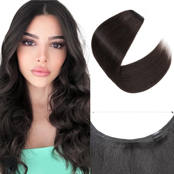 SEGO Invisible Wire Hair Extensions, Real Human Hair Adjustable Wire
