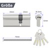 MANICAF Profile Cylinder 25/45, Locking Cylinder, Euro Cylinder Lock, Locking