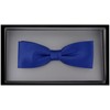 TigerTie Pre-Tied Slim Bow Tie Plain + Box, darkblue