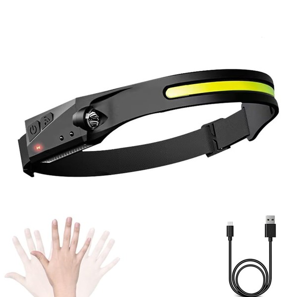 YZYOE Rechargeable LED Silicone Headlight with Induction, Outdoor Portable Mini