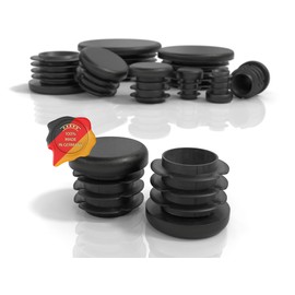 PD® Lamellar Plugs Round 25 mm for Round Tube – Round End Caps Made of PE Plastic – Pipe Plugs 25 mm for Pipe Cover of Steel Pipe, Stainless Steel Tube, Aluminium Tube and Aluminium Profile – Round