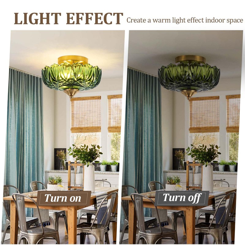 Bgfeoa Semi Flush Mount Ceiling Light,Vintage Ceiling Light 9.44 Inch