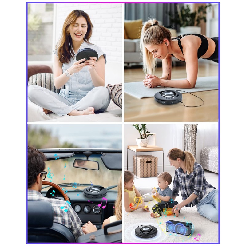 ARAFUNA Portable CD Player Bluetooth with FM Radio, 2000mAh Rechargeable