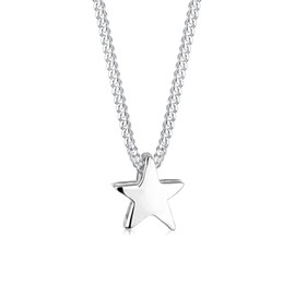 Elli Women's Necklace with Basic Star Pendant, Delicate 925 Sterling Silver, 45 cm Long, Silver, Silver